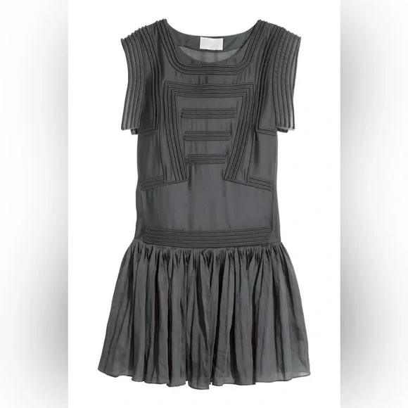 H&M Conscious Grey Drop Waist Mini Dress Size 6 H&M Conscious Grey Drop Waist Mini Dress Size 6